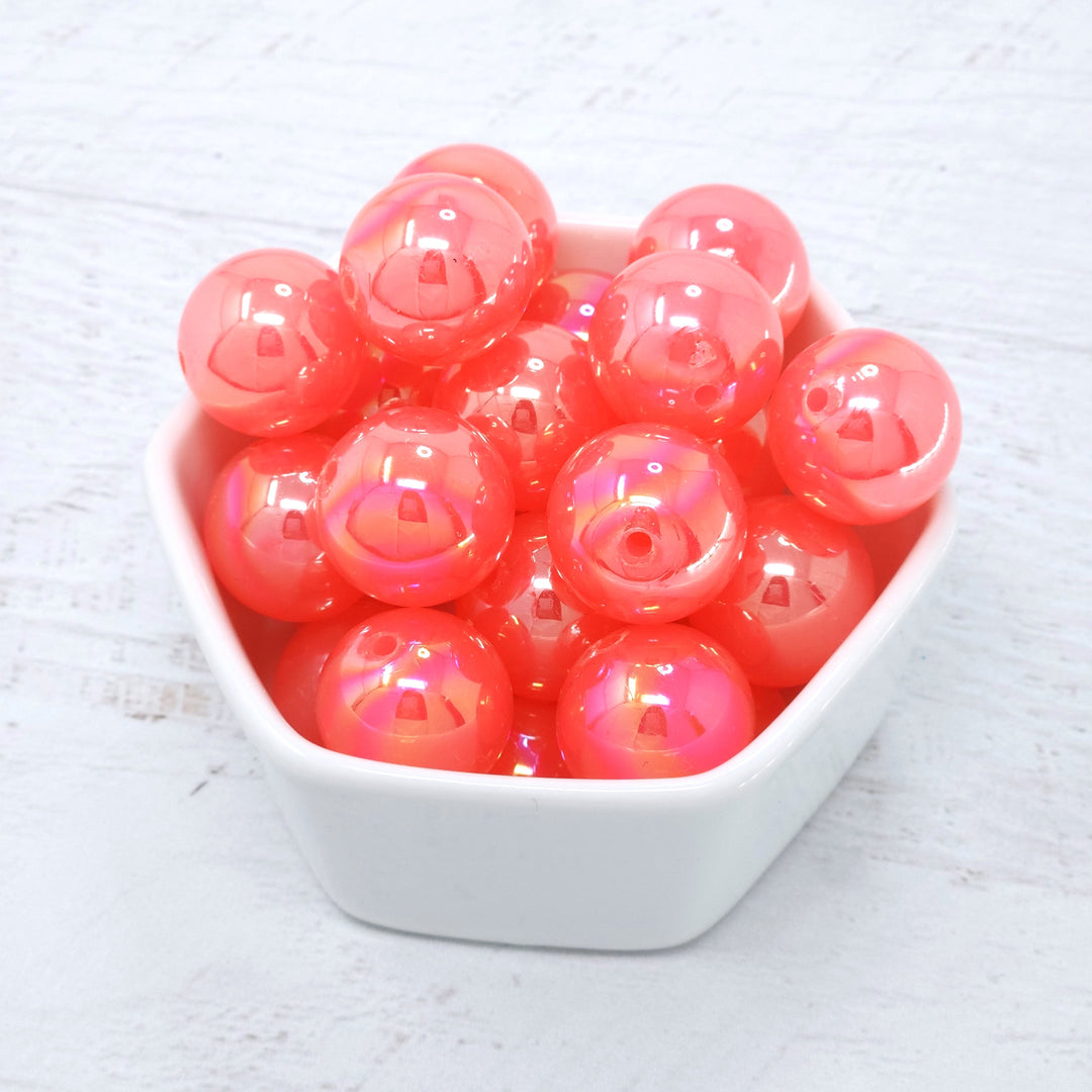 20mm AB Coral Pink Jelly Acrylic Beads