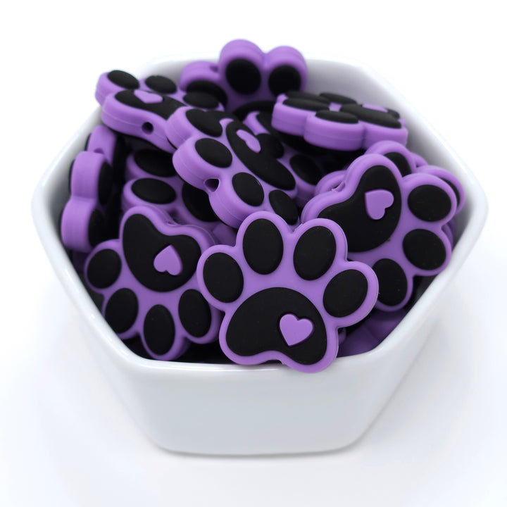 Paw Print Silicone Focal Beads