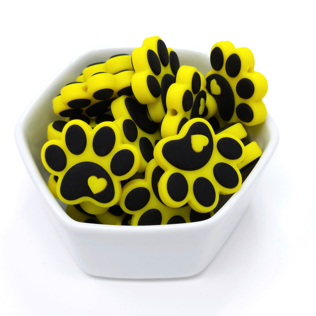 Paw Print Silicone Focal Beads