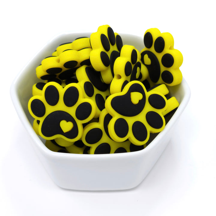 Paw Print Silicone Focal Beads