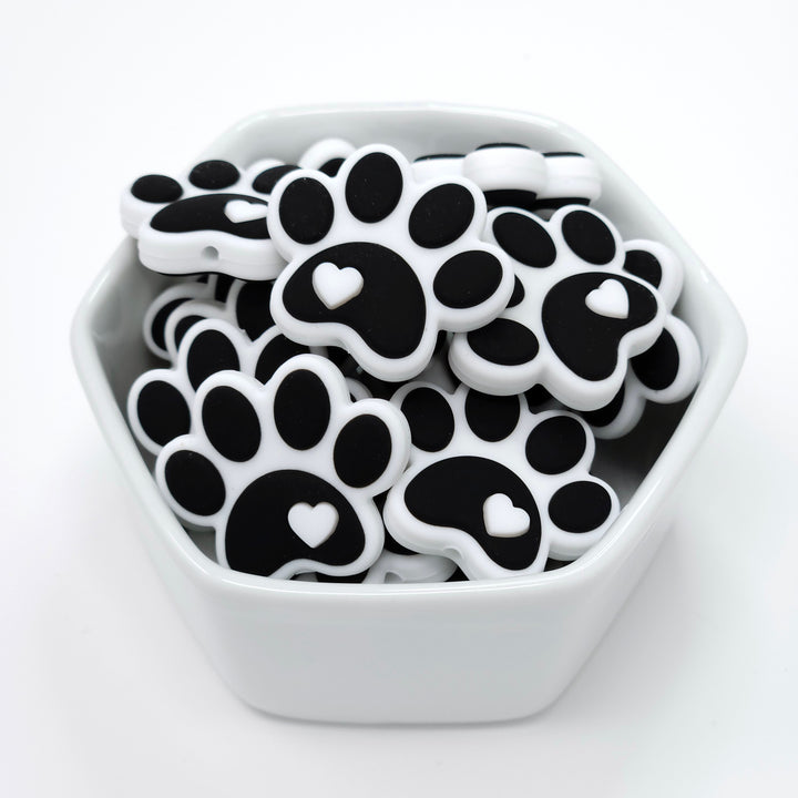 Paw Print Silicone Focal Beads