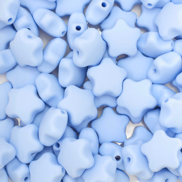 17mm Mini Star Silicone Beads