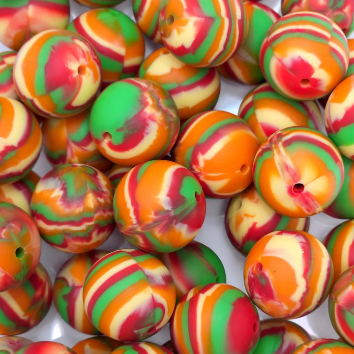 20mm Autumn Round Silicone Beads  **discontinued**