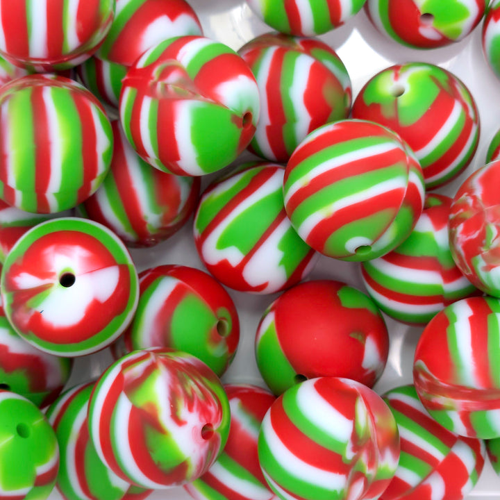 20mm Christmas Round Silicone Beads