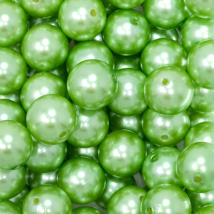 18mm Lime Green Pearl Acrylic Beads **Discontinued**