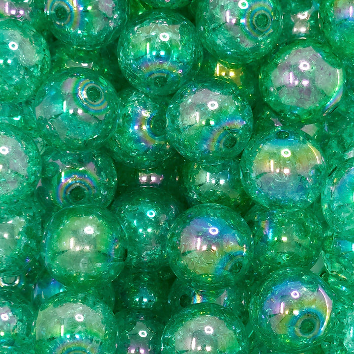 20mm Green Crackle Acrylic Beads  **discontinued**