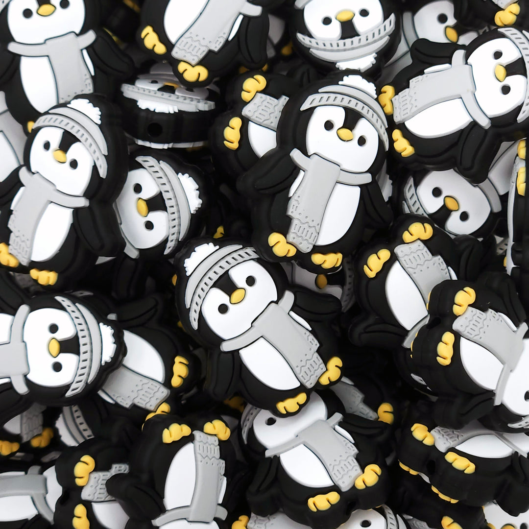 Cute Penguin Silicone Focal Beads **discontinued**