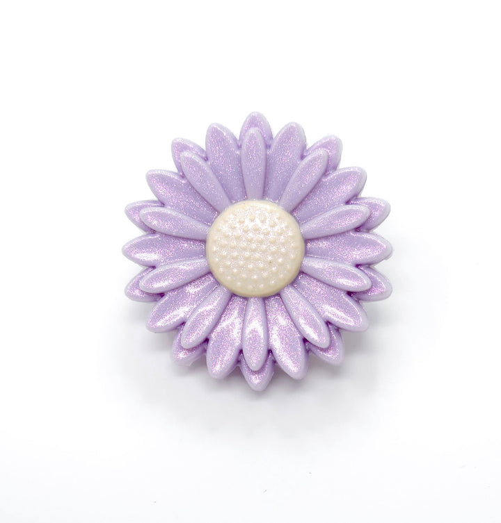 30mm Lilac Opal Daisy Flower Silicone Focal Beads