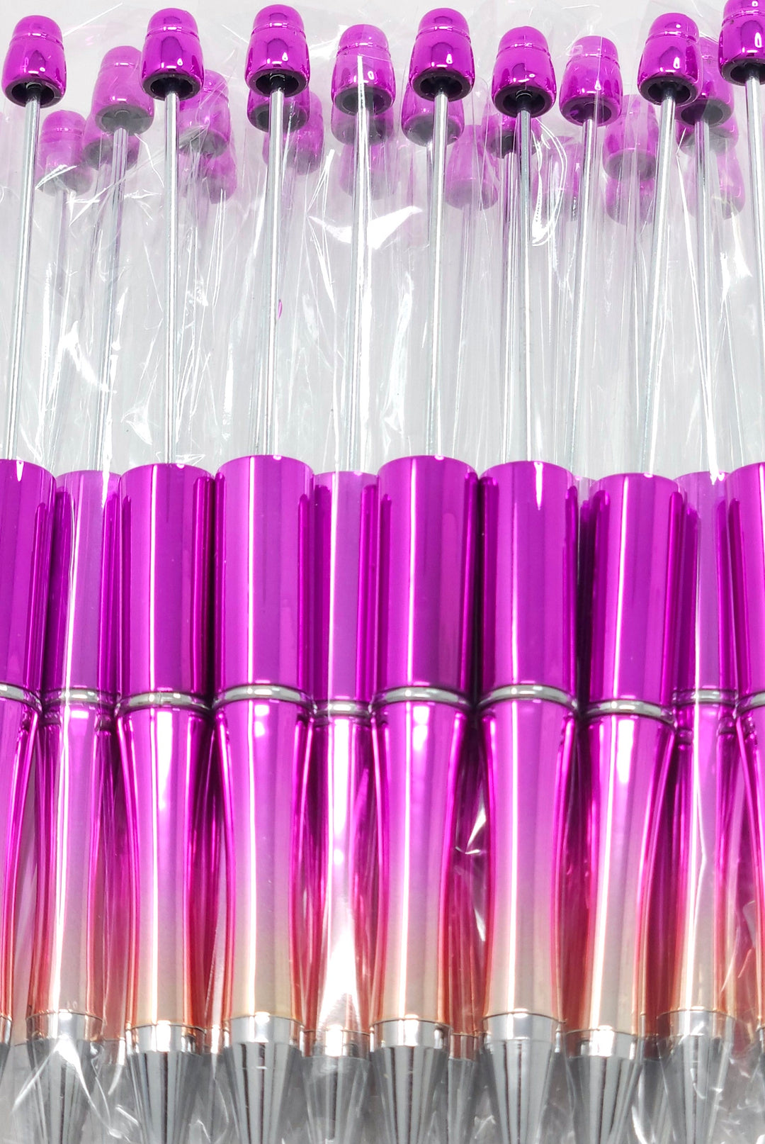 Magenta Sunrise Metallic Beadable Plastic Pen