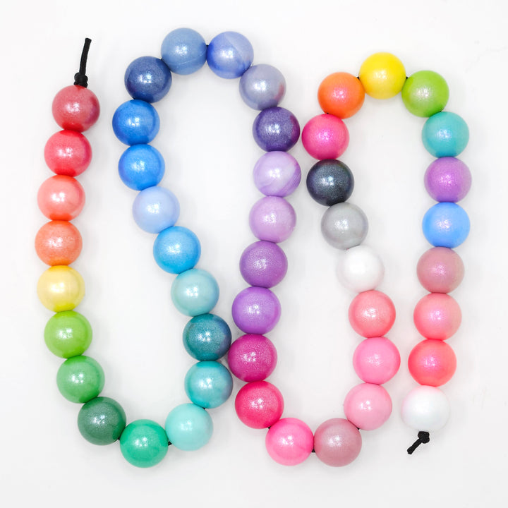 15mm Shimmer Pearl and Opal Silicone Bead Sample String (64 beads)