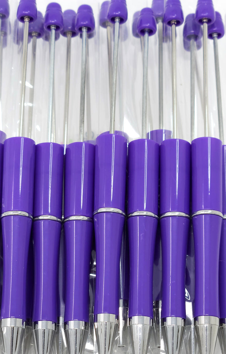 Solid Purple Beadable Plastic Pen