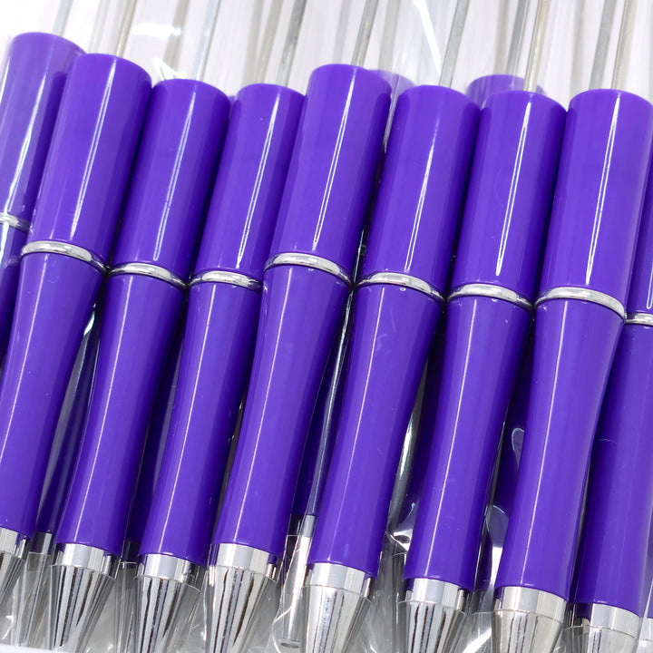 Solid Purple Beadable Plastic Pen