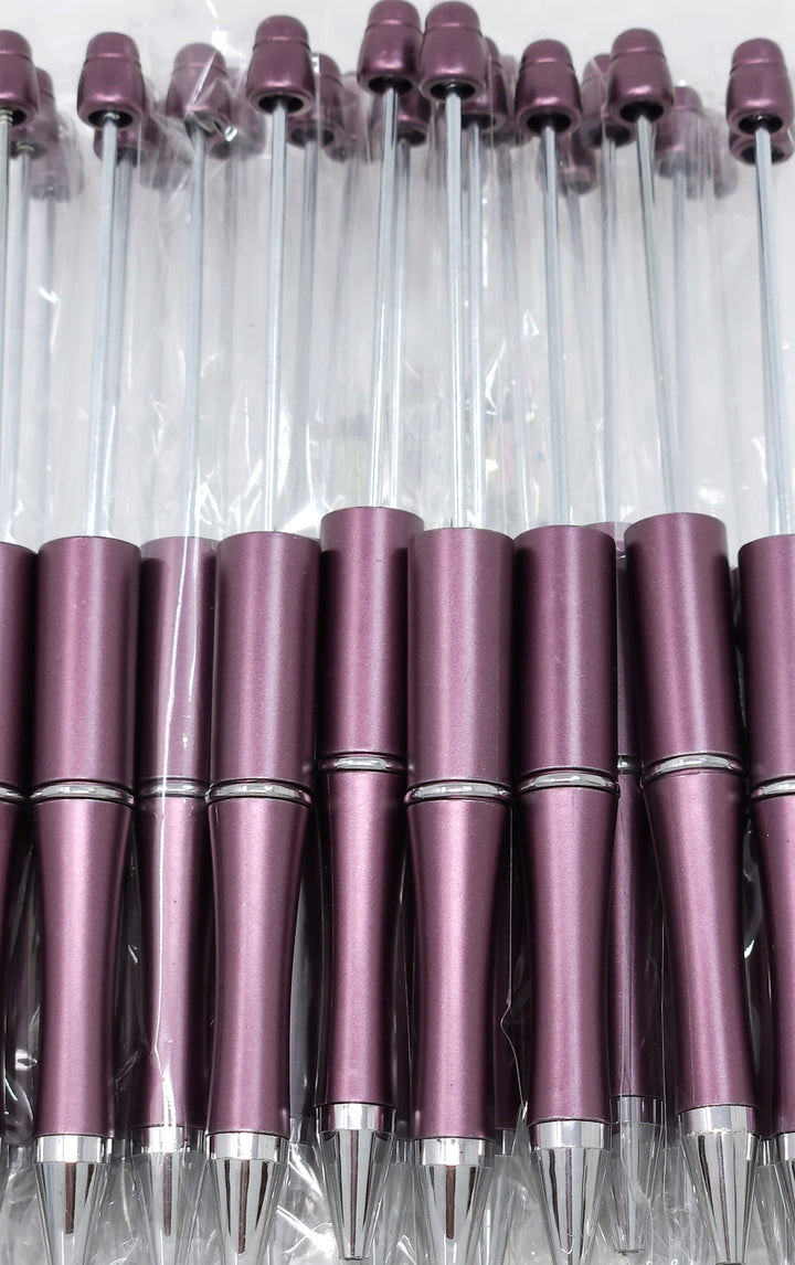 Aubergine Pearlescent Beadable Plastic Pen