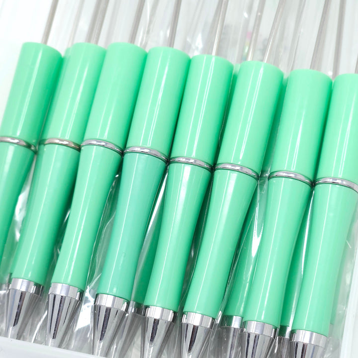 Solid Mint Green Beadable Plastic Pen