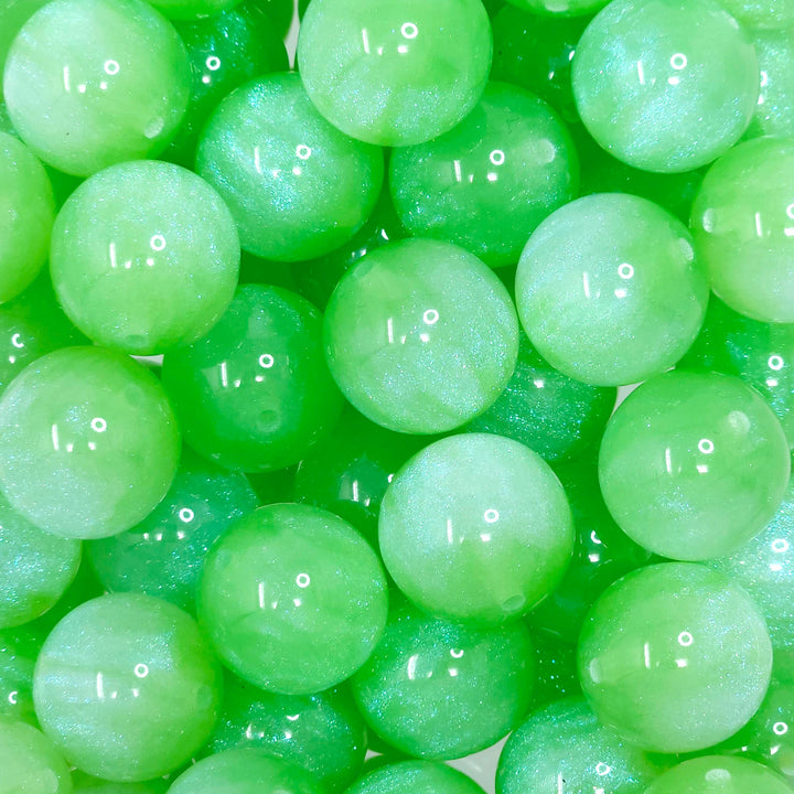 20mm Green Glitter Shimmer Acrylic Beads