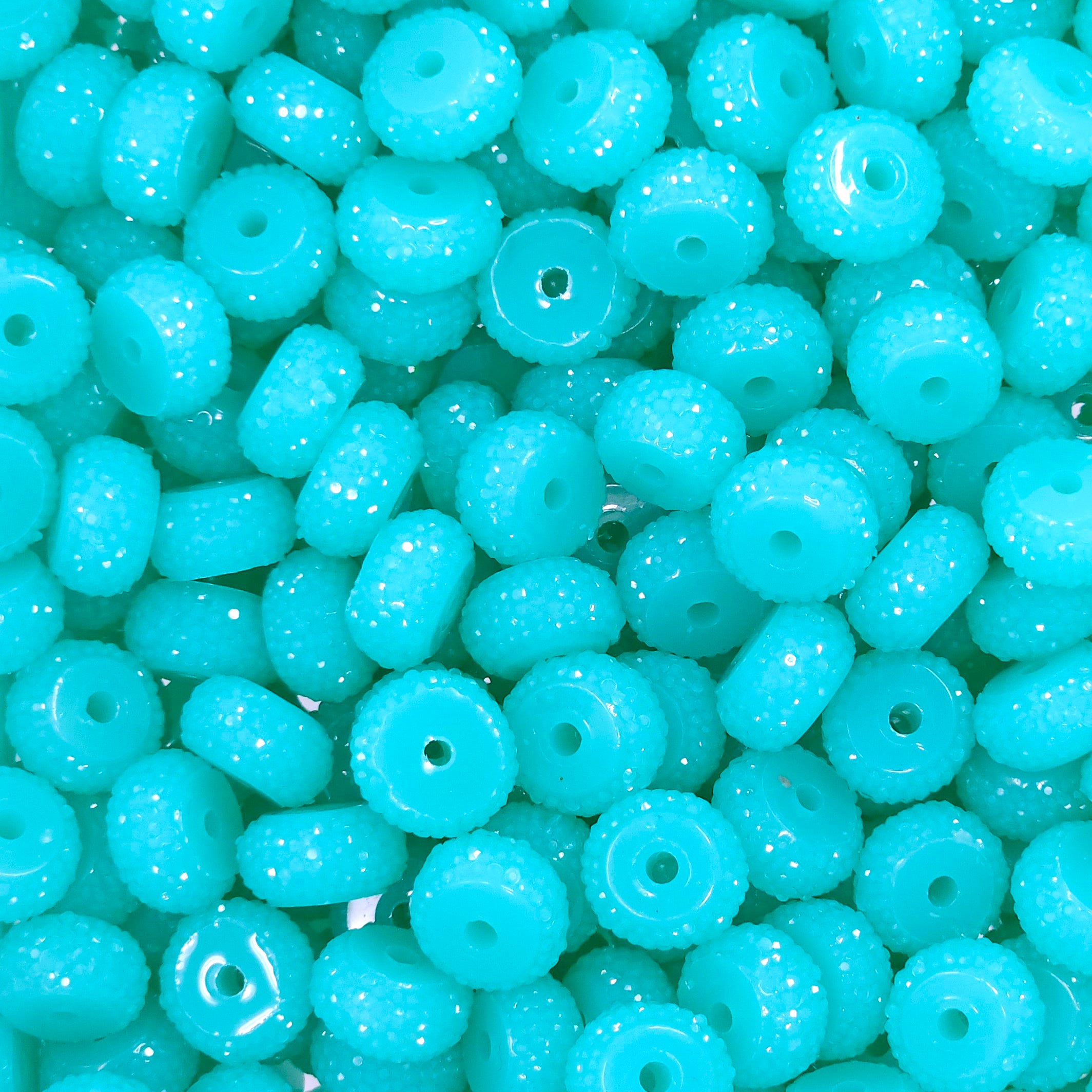 12mm Turquoise Abacus Acrylic Spacer Beads (20 Beads) – Rainbow Palette ...