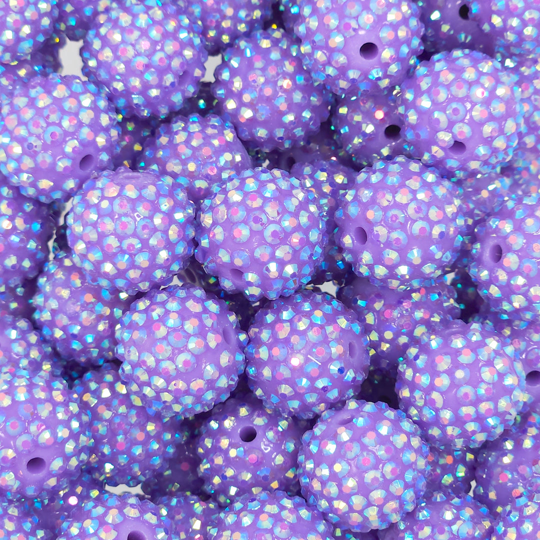 20mm AB Light Purple Acrylic Rhinestone Beads
