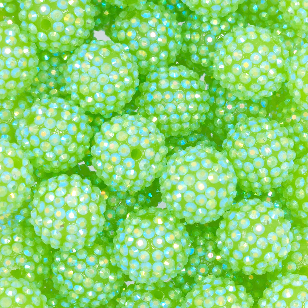 20mm AB Lime Jelly Acrylic Rhinestone Beads