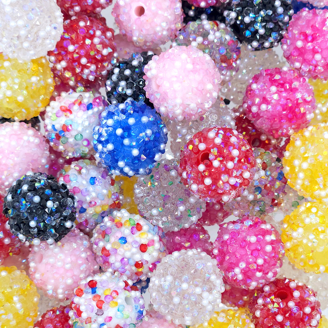 19mm Sugar Pearl Confetti Acrylic Bead Mix (10 beads)