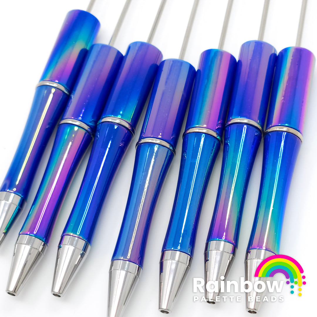 Royal Blue Opal Beadable Plastic Pen