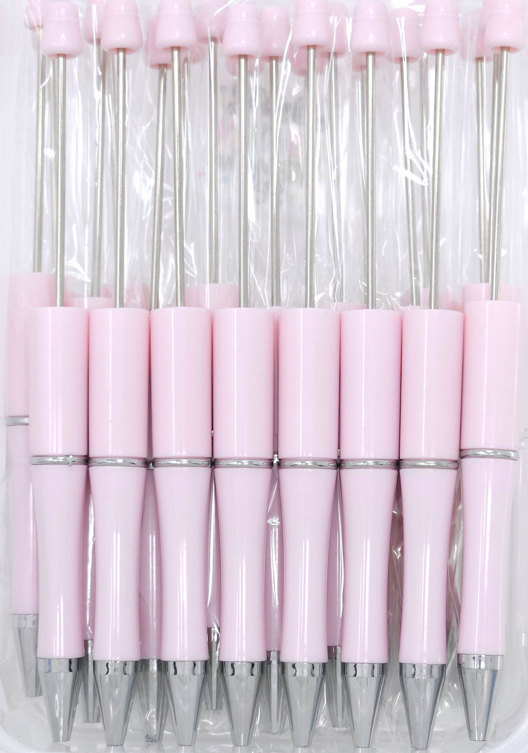 Solid Pale Pink Beadable Plastic Pen