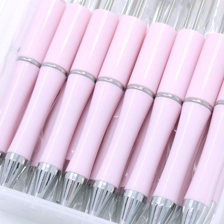 Solid Pale Pink Beadable Plastic Pen