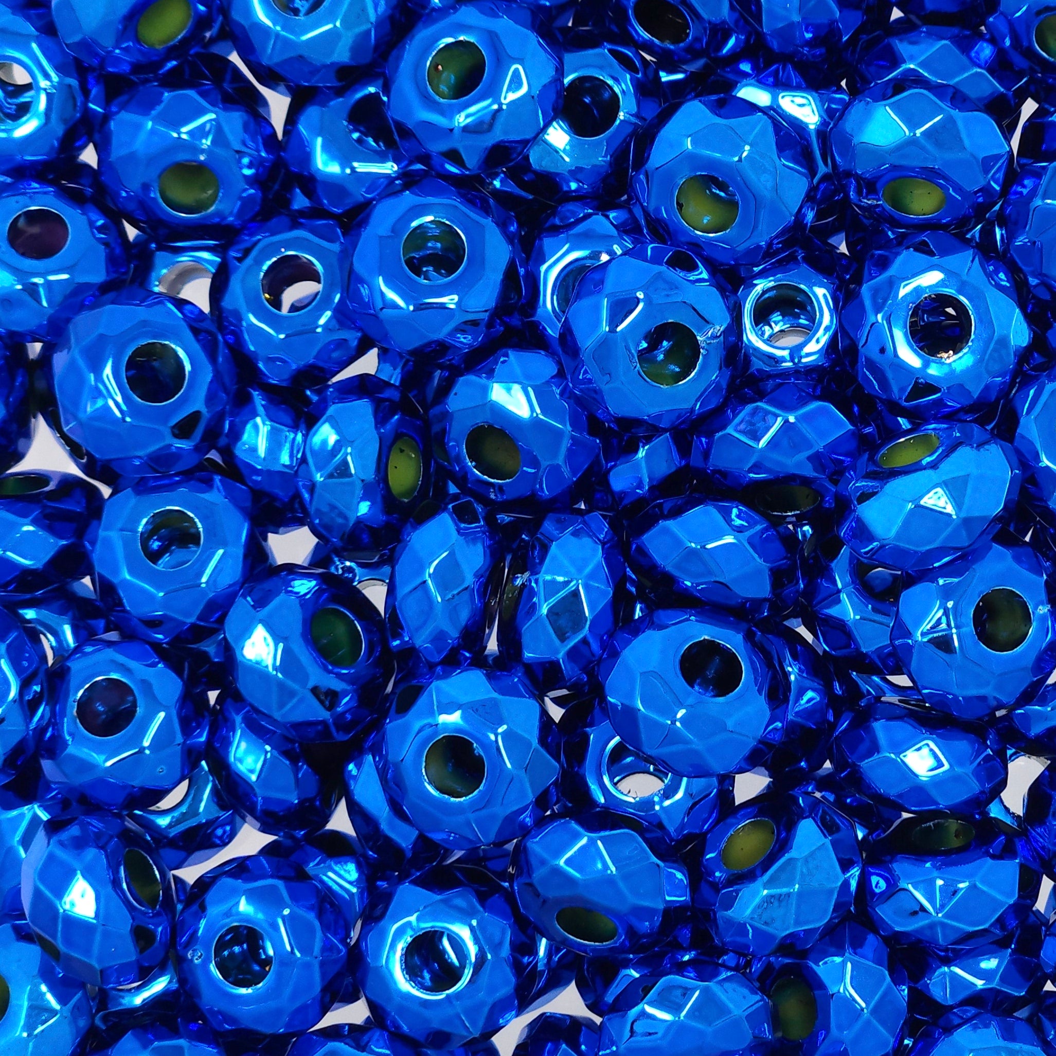 15mm Metallic Royal Blue Faceted Acrylic Abacus Spacer Beads (10 beads ...