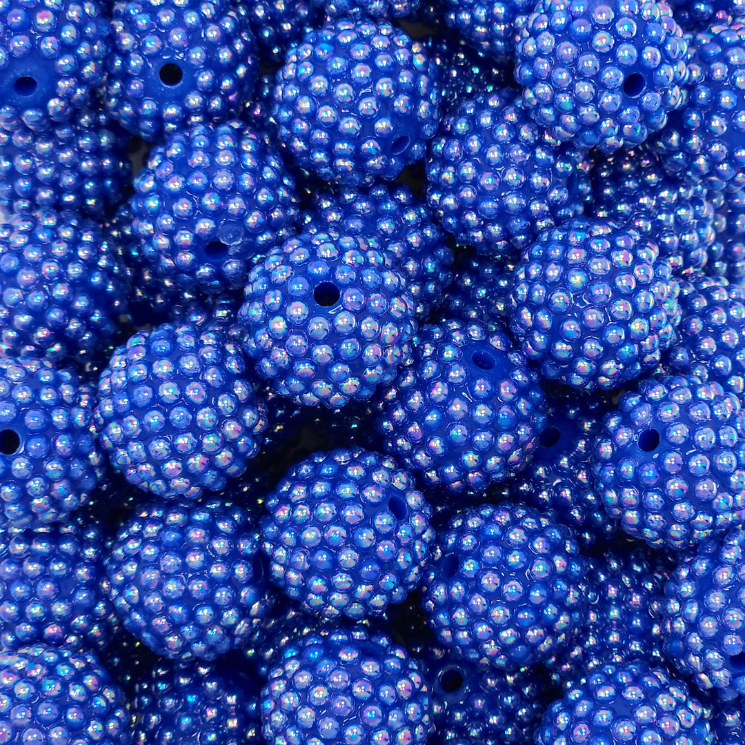 20mm AB Royal Blue Pearl Berry Acrylic Beads