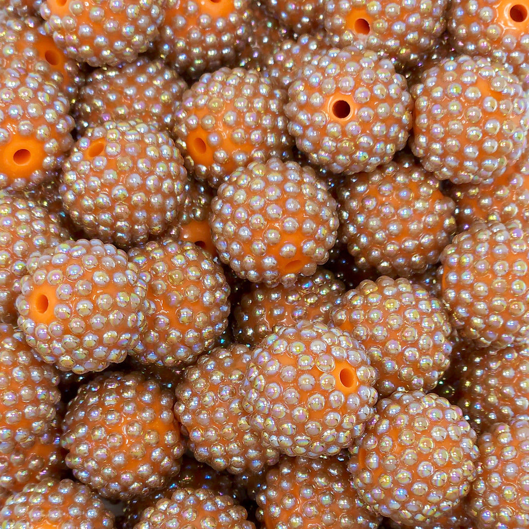 20mm AB Brown/Orange Pearl Berry Acrylic Beads