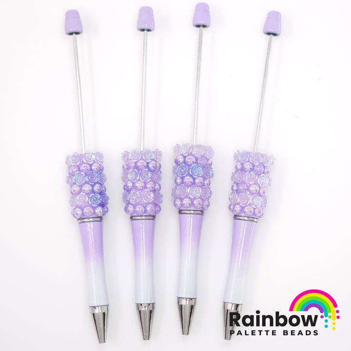 AB Lavender Ombre Flower & Pearl Rhinestone Beadable Pen **Discontinued**