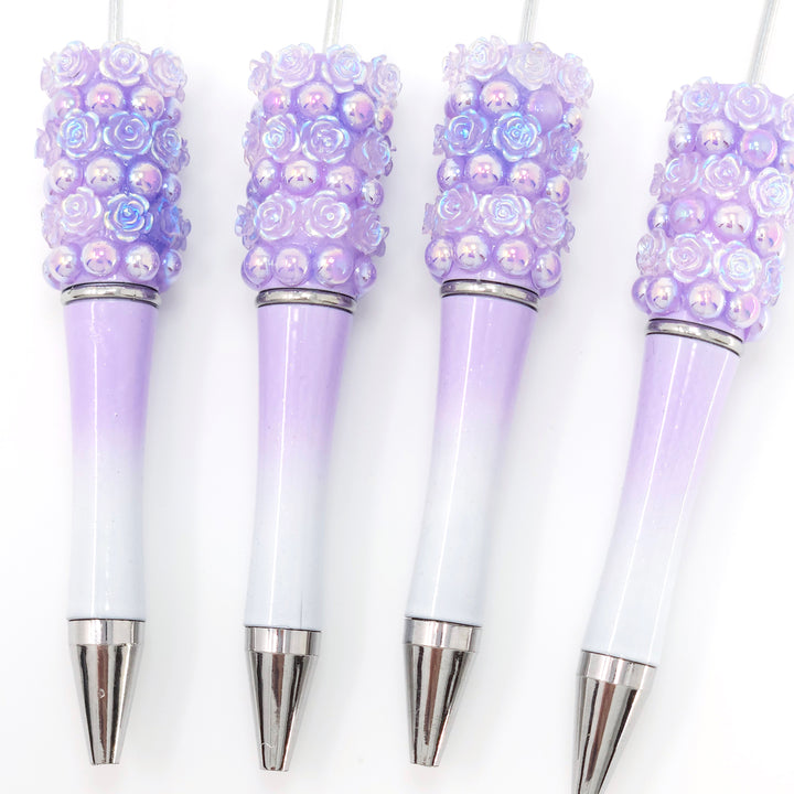 AB Lavender Ombre Flower & Pearl Rhinestone Beadable Pen **Discontinued**