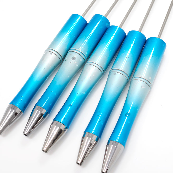 Metallic Cyan Textured Beadable Pen