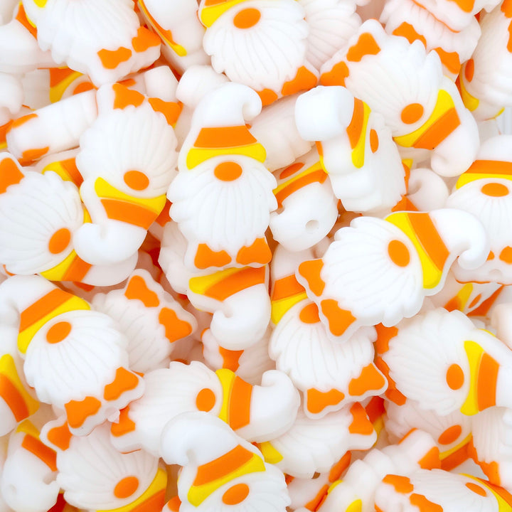 Glow-in-the-Dark Candy Corn Gnome Silicone Focal Beads