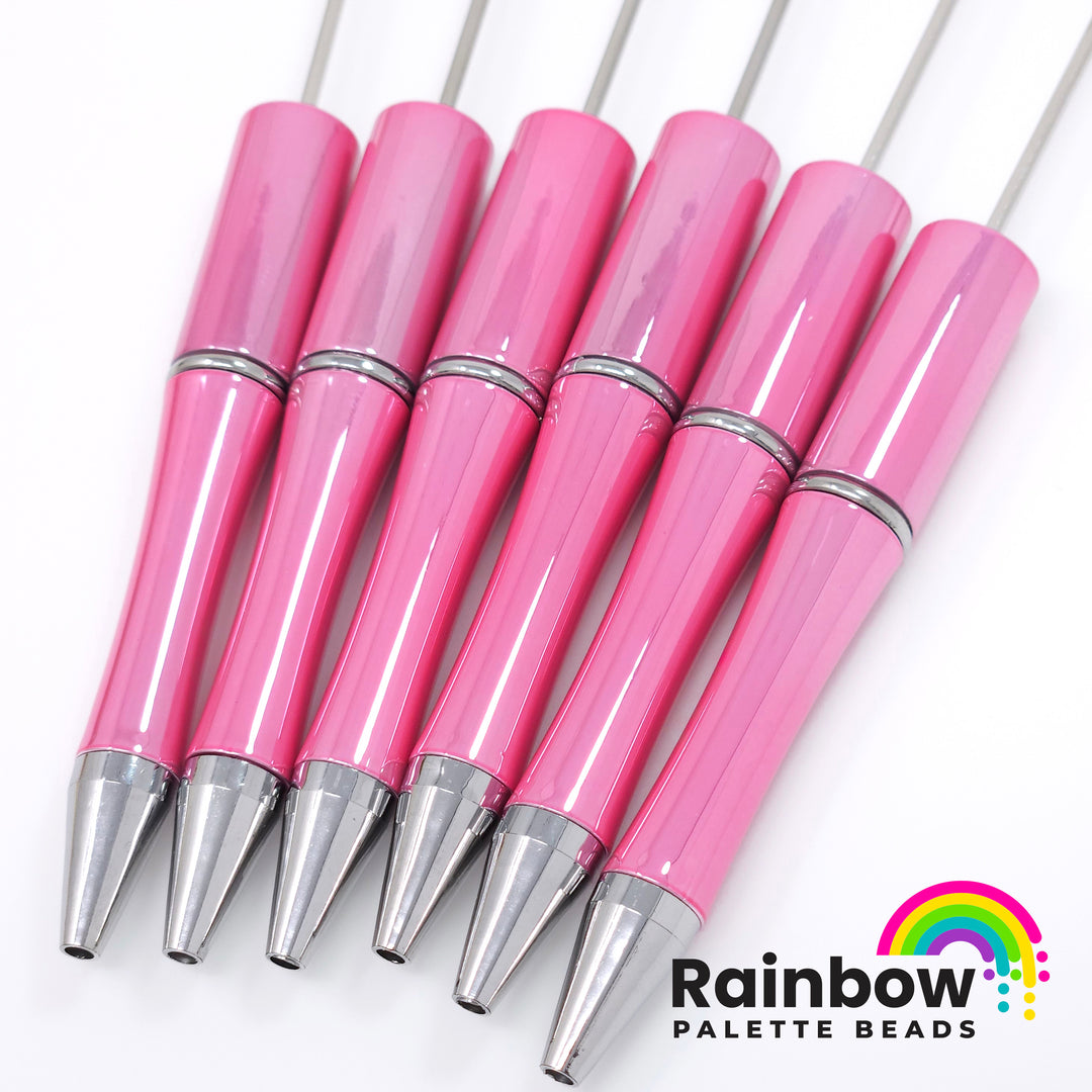 UV Rose Pink Beadable Plastic Pen