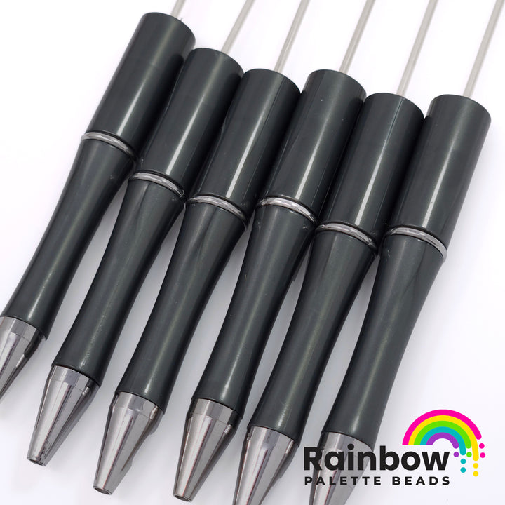 Gray Pearlescent Beadable Plastic Pen