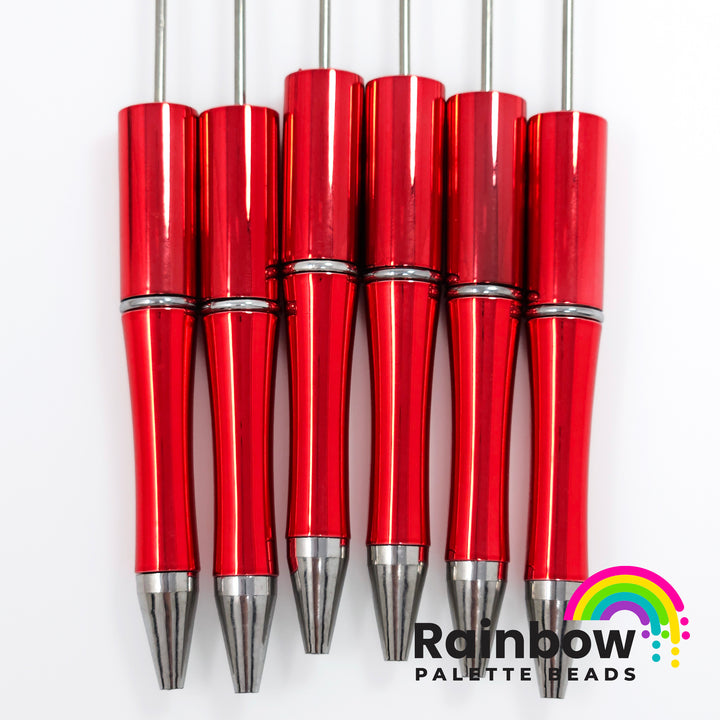 Metallic Red Beadable Plastic Pen