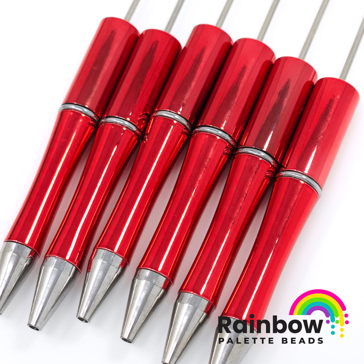 Metallic Red Beadable Plastic Pen