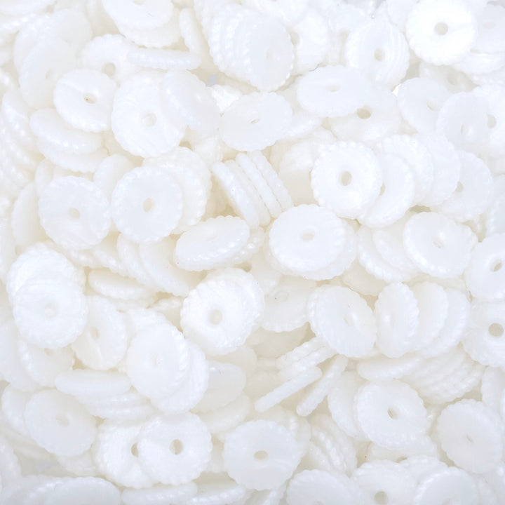 12mm White Pearl Thin Twist Silicone Spacer Beads (multipack)