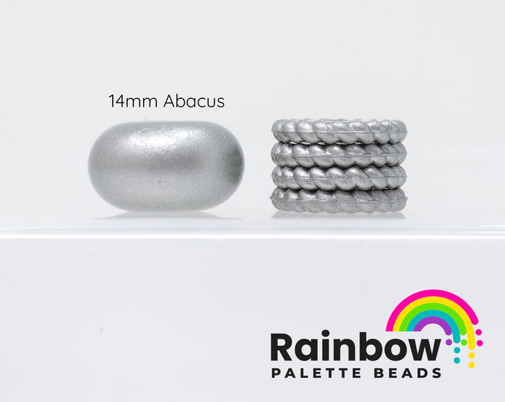 12mm Light Gray Thin Twist Silicone Spacer Beads (multipack)