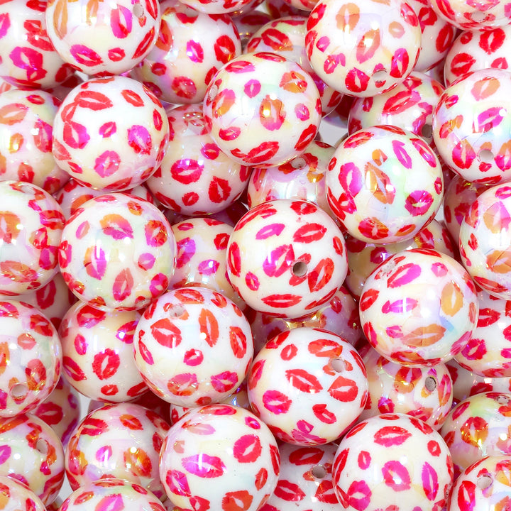 20mm AB Valentine's Lips Acrylic Beads