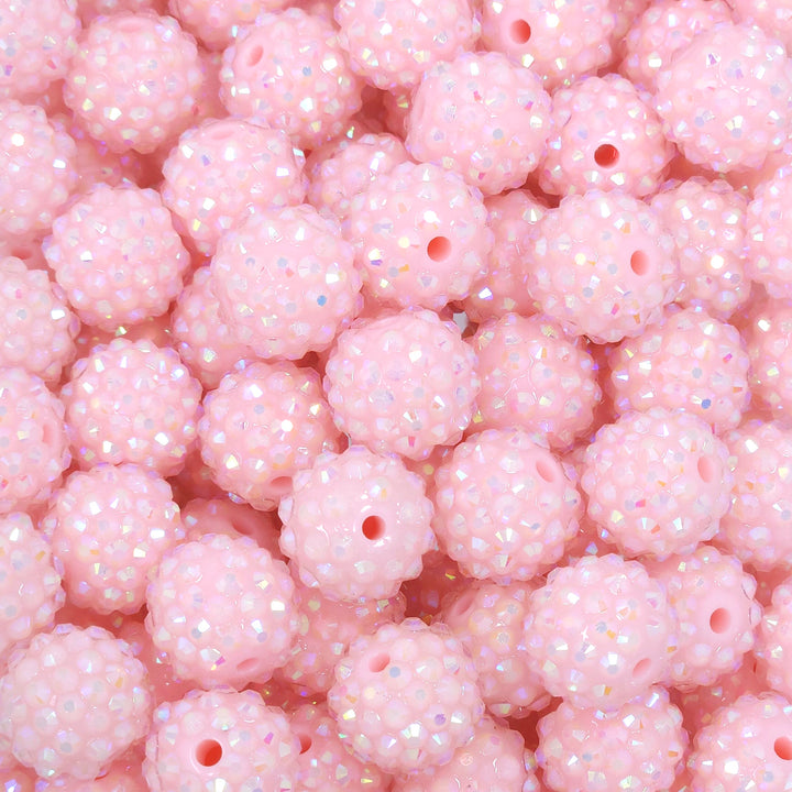 16mm AB Baby Pink Acrylic Rhinestone Beads