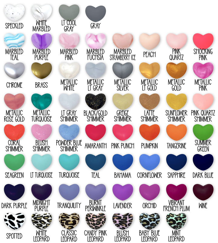 20mm Silicone Heart Beads (DESTASH - NO RESTOCK)