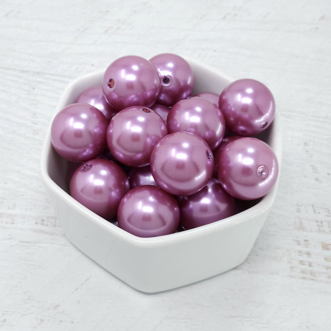 18mm Mauve Pearl Acrylic Beads **Discontinued**