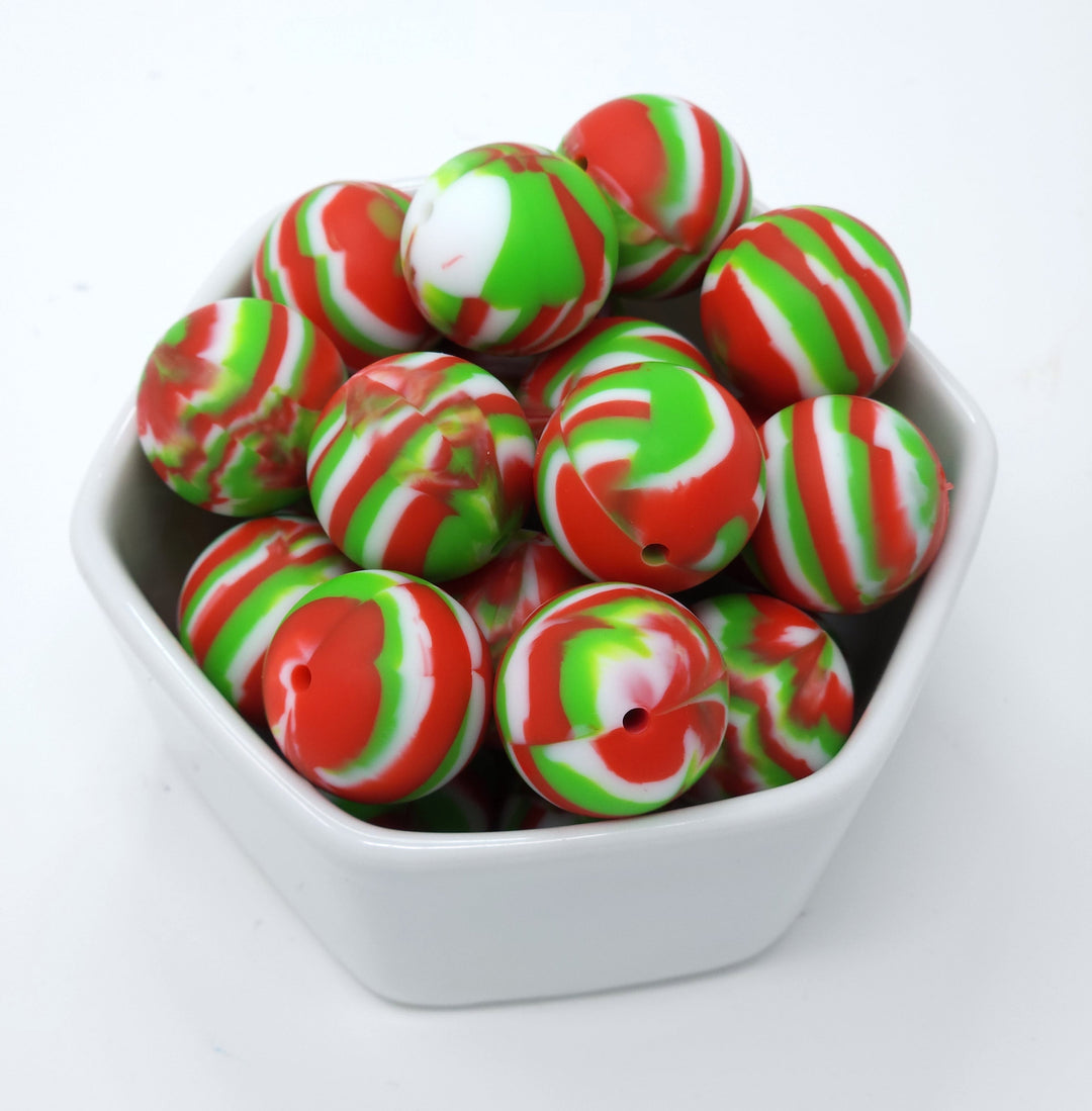 20mm Christmas Round Silicone Beads