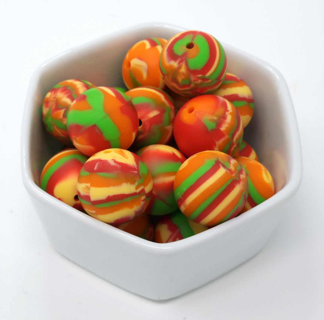 20mm Autumn Round Silicone Beads  **discontinued**